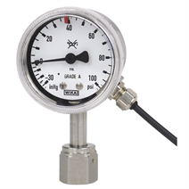 Bourdon tube pressure gauge with switch contacts